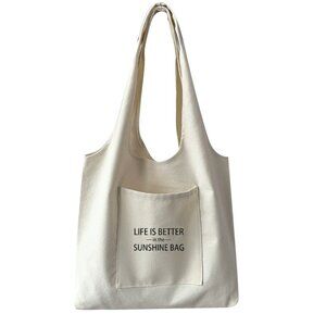 Cream Canvas Tote Bag